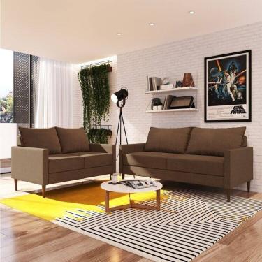 Imagem de Conjunto Sofá 2 e 3 Lugares Bipartido Fideris Marrom