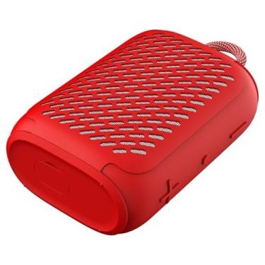 Imagem de Ruimatech MS6 Caixa de Som Bluetooth Portátil IPX6, Grave Turbo 6W com Ímã NdFeB, 12h de Música, TWS Estéreo, Capa Antichoque, Hands-Free, Presente pra Festa, Trilha e Piscina (Vermelho)