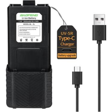 Imagem de Bateria BAOFENG UV-5R 3800mAh USB-C para rádios UV5R BF-F8HP