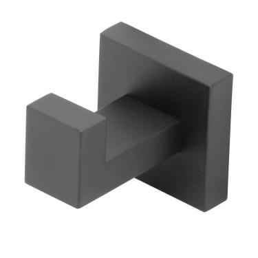 Imagem de Porta Toalha Cabide Para Banheiro Quadrado Preto/Black Metal