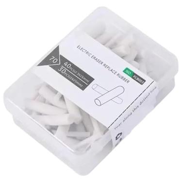 Imagem de 70 refis de borracha de lápis mecânicos de 2,3 mm/5 mm de substituição com caixa de armazenamento, refil de caneta apagadora de esboço, borrachas de lápis padrão