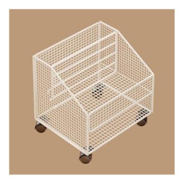 Imagem de Suporte para CPU Mobile PC Tower Stand Under Desk Storage Rack Metal CPU Stand com Rodas de Travamento Adequado para Home Office Under Desk CPU Holder (Branco)