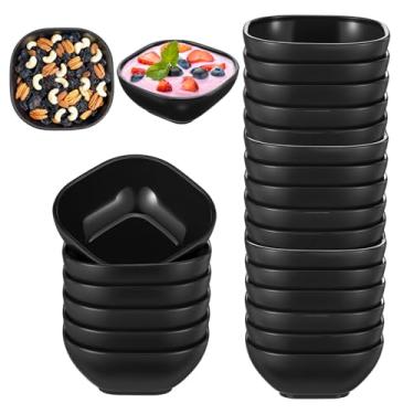 Imagem de MAQUITA Pacote com 20 tigelas pequenas, pratos de molho de soja de palha de trigo de 127 g, tigelas de sobremesa inquebráveis, copos de molho para imersão, mini preparação, lanches, churrasco