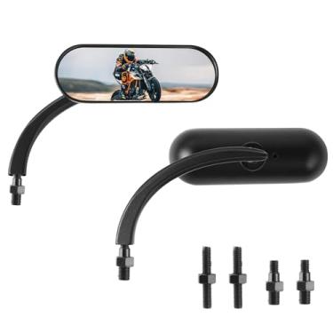 Imagem de Mini espelhos universais de motocicleta para guidão compatíveis com Honda Suzuki Road Street Bike Electra Glide Road Glide Dyna Softail Retrovisor 8 mm 10 mm Espelho lateral