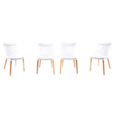 Imagem de Conjunto com 4 Cadeiras Windsor Branco