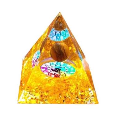 Imagem de Pirâmide De Orgônio De Ametista E Peridoto, Cristal De Cura Com Energi