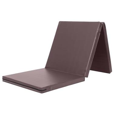 Imagem de KaRaDaStyle Tapete de ginástica tapetes elásticos dobráveis 180 cm x 61 cm x 5 cm exercício treinamento muscular crianças brincam horizontal tapete de barra esportes à prova de som uso doméstico (marrom)