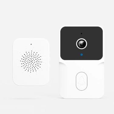 Imagem de Campainha Inteligente com Câmera, Branca, Wireless, Sistema de Monitoramento Residencial, Detector de Movimento, Áudio Bidirecional, para Segurança Doméstica
