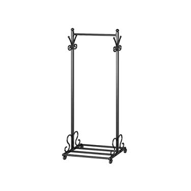 Imagem de ZzleoyuUUs-12 Suporte de casaco, cabideiro, chão, quarto, simples, minimalista, caseiro, tipo varão, secagem, dourado, preto (preto, pequeno)