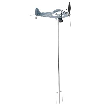 Imagem de AUNMAS Moinho de Ventos de Avião, 11 Polegadas de Ferro à Prova de Ferrugem de Ferrugem de Ventos Arte de Avião para Vaso Penteado para Pátio de Jardim Ao Ar Livre Cerca de Quintal