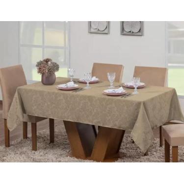 Imagem de Toalha De Mesa Luxo 6 Lugares Jacquard Original Tecido Grosso - FF Enx