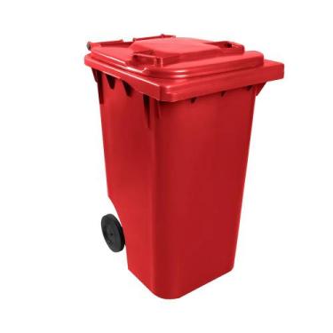 Imagem de Lixeira Carro Coletor Lixão 240 L Contentor Lixo - LP, vermelho
