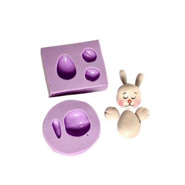 Imagem de F1000 molde de silicone kit 2 moldes coelho confeitaria biscuit - conf