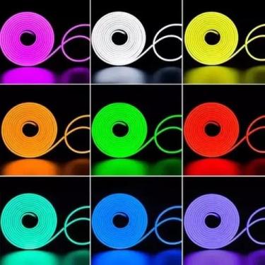 Imagem de 5m Mangueira Led Neon Corte 2,5cm Flex 12v + Fonte Bivolt - DS, Verde