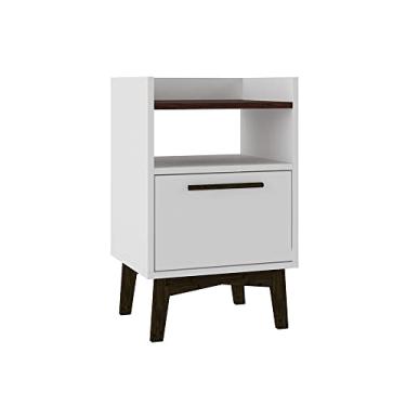 Imagem de Mesa de Apoio BPI 103 Branco/Castanho/Carvalho Escuro