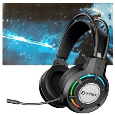 Imagem de Kit Gamer Headset Fone de Ouvido Microfone Flexivel Drive 50mm P2 USB LED RGB e Mouse Pad Grande 80x40 cm Tecido Emborrachado Antiderrapante (MP5)