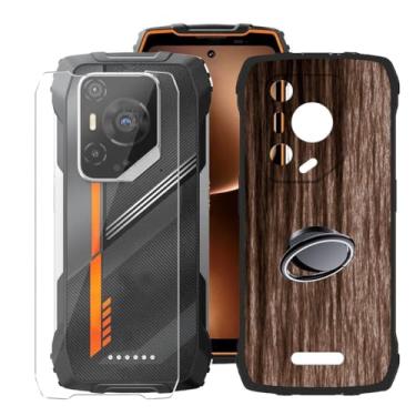 Imagem de KJYFOANI Capa para Blackview Oscal Pilot 3 (17.2 cm), [1 x película protetora de vidro temperado], capa de TPU à prova de choque, com [suporte de anel de rotação] capa de telefone para - estilo de