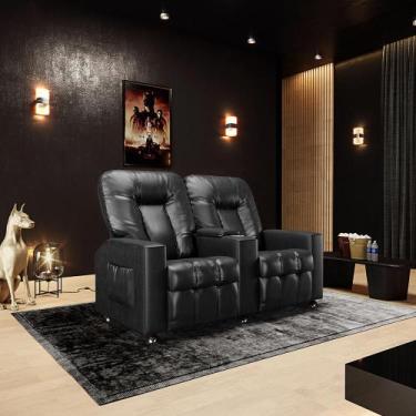 Imagem de Poltrona do Papai Reclinável 2 Lugares Sala de Cinema Pequim Manual PU
