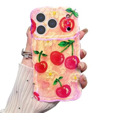 Imagem de VCTERFK Capa para iPhone 17 Pro, flor de pintura a óleo retrô colorida requintada, moldura ondulada com padrão brilhante, macia, durável, à prova de choque, proteção para câmera para iPhone 17 Pro