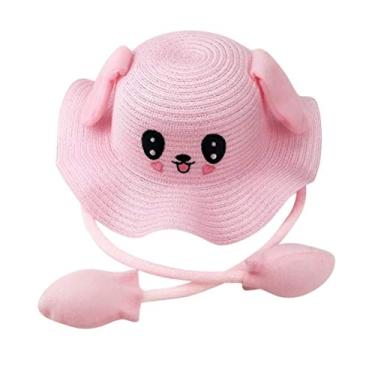 Imagem de Chapéu de sol chapéu com viseira de sol chapéu de praia chapéu de verão em movimento orelha de coelho chapéu de sol de praia boné de coelho boné ao ar livre para meninos meninas chapéu com viseira de