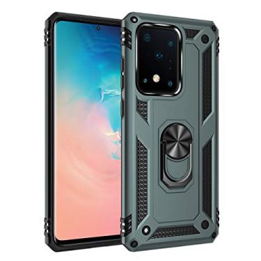 Imagem de SORAKA Capa para Samsung Galaxy S20 Ultra com suporte de anel capa armadura para Samsung Galaxy S20 Ultra 5G capa traseira de policarbonato macio com placa de metal para suporte magnético de telefone