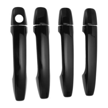 Imagem de Motoforti Acabamento da tampa da maçaneta da porta do carro, tampa do puxador da porta lateral, para Toyota Prius 2010-2015, ABS preto 1 conjunto