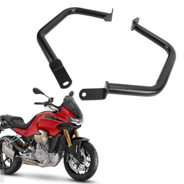 Imagem de Jiawu Barra de Proteção Ao Motor de Motocicleta, Guardas de Motor Crash Bars Protection Com Acabamento Preto para V100 Mandello 2022-2025