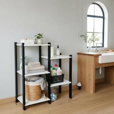 Imagem de Armário Organizador Para Lavanderia 5 Prateleiras Multiuso Mdf Dispensa Compacto