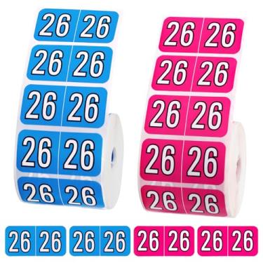 Imagem de 1000 etiquetas adesivas para pasta de arquivo 2026, adesivos autoadesivos de 9,5 x 3,5 cm, adesivos de 2026 anos para organização de pastas de arquivos de escritório escolar (azul, rosa vermelha)