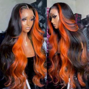 Imagem de Perucas frontais de renda Grace Queen Ginger Orange Human Hair 56cm