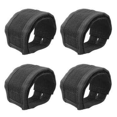 Imagem de SQXBK 2 pares de tiras de nylon para pé de bicicleta correias adesivas duplas laterais correias de fixação de pedal de bicicleta engrenagem fixa preto