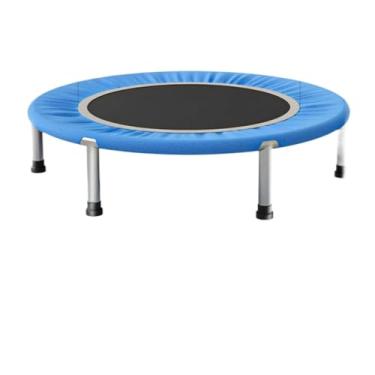 Imagem de Cama Elástica com Aro de Reforço Suporta 200kg Jump Trampolim Mini Cama Elástica Fitness 1 metro(Azul)