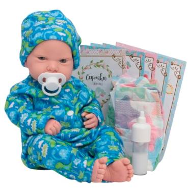 Imagem de Boneco Reborn Realista De Silicone Macacão Dinossauro Fofo