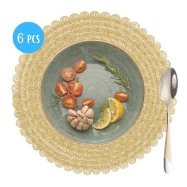 Imagem de Jogo Americano 6 Lugares Redondo Sousplat Mesa Posta 38Cm