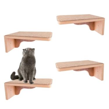 Imagem de Playground Gato Reforçado com 4 Degraus em MDF 15mm LAMINADO Com Carpete Montado Parque Para Gatos (Marrom)