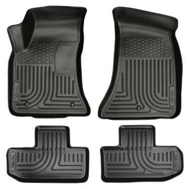 Imagem de Husky Liners 98071 serve para Dodge Challenger Weatherbeater 2011-15 Tapetes dianteiros e 2º assento, preto