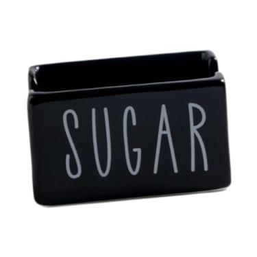 Imagem de Baoblaze Suporte para sachês de açúcar, tigela para sachês de chá, organizador elegante para exibição, caixas de açúcar para cafeteria, mesa, fazenda, Preto