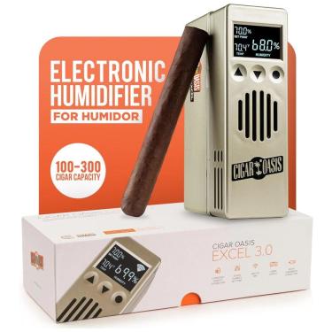 Imagem de Umidificador Eletrônico para Umidores com Capacidade de 100 a 300 Charutos, 12V, Cigar Oasis Excel 3.0, Bege