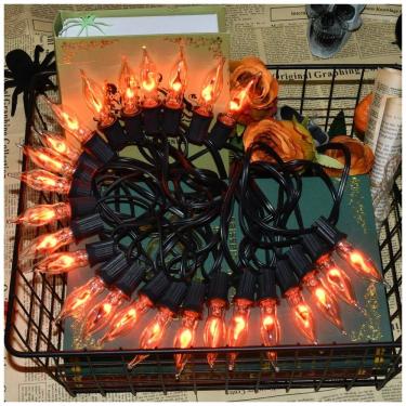 Imagem de Pisca Pisca LED C7 com 25 LEDS para Decoração de Halloween, Laranja