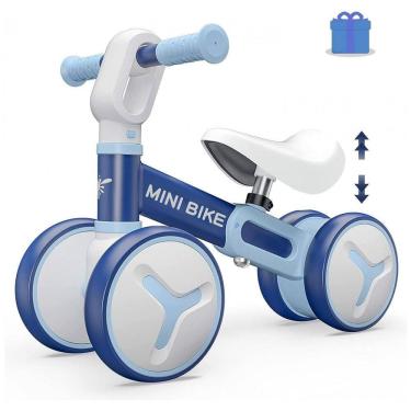 Imagem de Bicicleta sem Pedal com 4 Rodas para Crianças de 1 a 3 Anos, YGJT, Azul