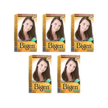 Imagem de Coloraçao Bigen 48 Castanho Escuro - Kit C/5Un