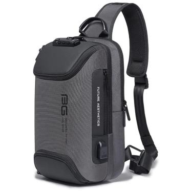 Imagem de Mochila para Laptop com Porta Carregador USB e À prova D, BANGE, Cinza