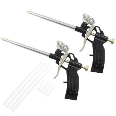 Imagem de PHITUODA Pacote com 2 pistolas de espuma, selante de spray de poliuretano resistente, pistola de espuma expansível, aplicador profissional para calafetagem, enchimento, vedação/uso doméstico e no