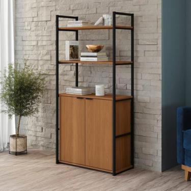 Imagem de Estante Alta para Livros com 2 Portas Industrial - Kappesberg