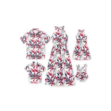 Imagem de Conjunto de vestidos havaianos combinando com a família Patpat Tropica