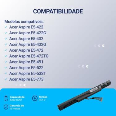 Imagem de Bateria para notebook compatível com Acer Aspire E5-574G-75ME  2000 mA