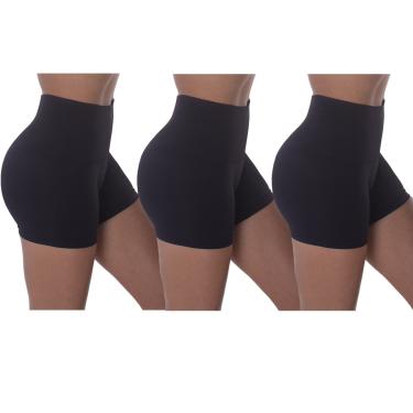 Imagem de Kit 3 Calcinhas Boxer Selene Redutora Sem Costura Feminina - Preto