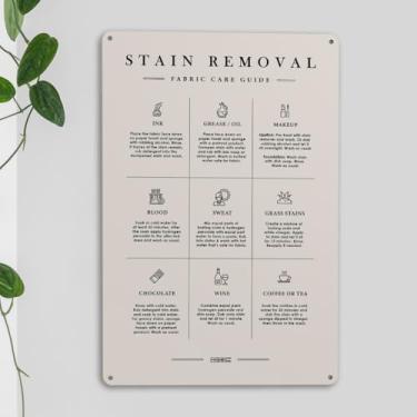 Imagem de Placa de metal para lavanderia retrô para remoção de manchas de lavanderia guia de cuidados de tecido placas de parede para casa de fazenda hotel decoração de casa presentes de aniversário para