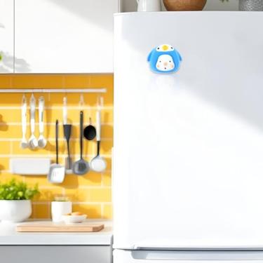Imagem de Generic 1 peça de ímã decorativo adesivo magnético para geladeira formato irregular estilo pinguim resina sintética azul