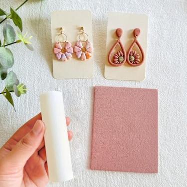 Imagem de Rolo de textura de argila de polímero, rolo de argila de polímero para fazer brincos, funciona com cortadores (floral)